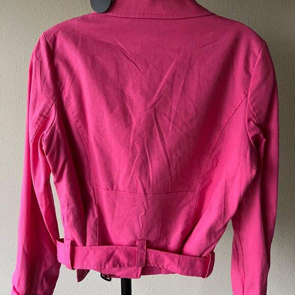 NWT Doland for Anthropologie Women's Pink Cropped Biker Jacket - size Medium - Picture 3 of 12